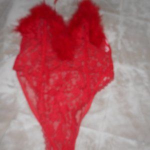NEW Red Lace and Fur Intimate